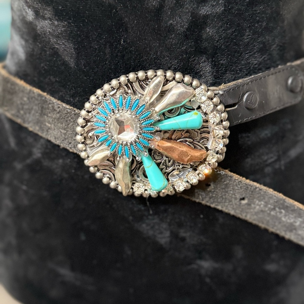 Turquoise and Silver Belt Buckle - Picture 5 of 5